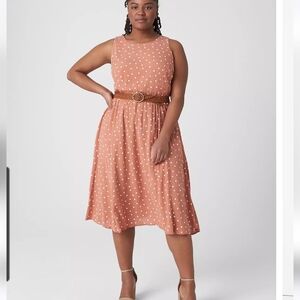 Lane Bryant Sleeveless Cutout-Back Fit & Flare Dress